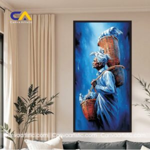 Old Man Beautiful Blue Painting