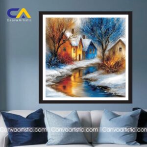 Snow Houses Painting