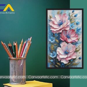Blue Pink Flowers painting